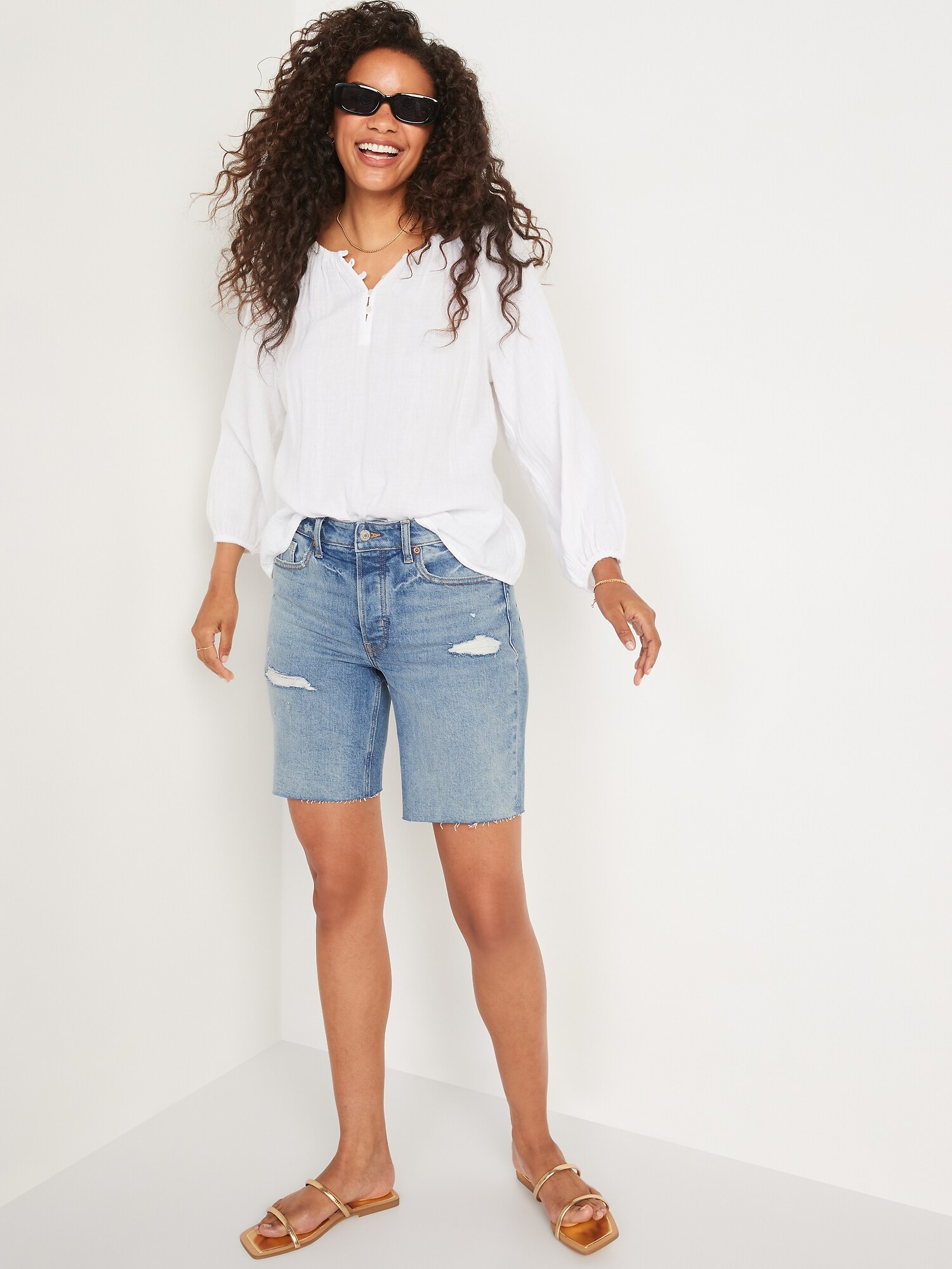 Distressed cut off jean hot sale shorts