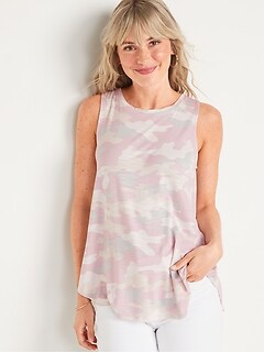 Luxe Printed High-Neck Tank Top for Women
