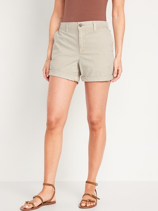 Image number 1 showing, High-Waisted OGC Pull-On Chino Shorts -- 5-inch inseam