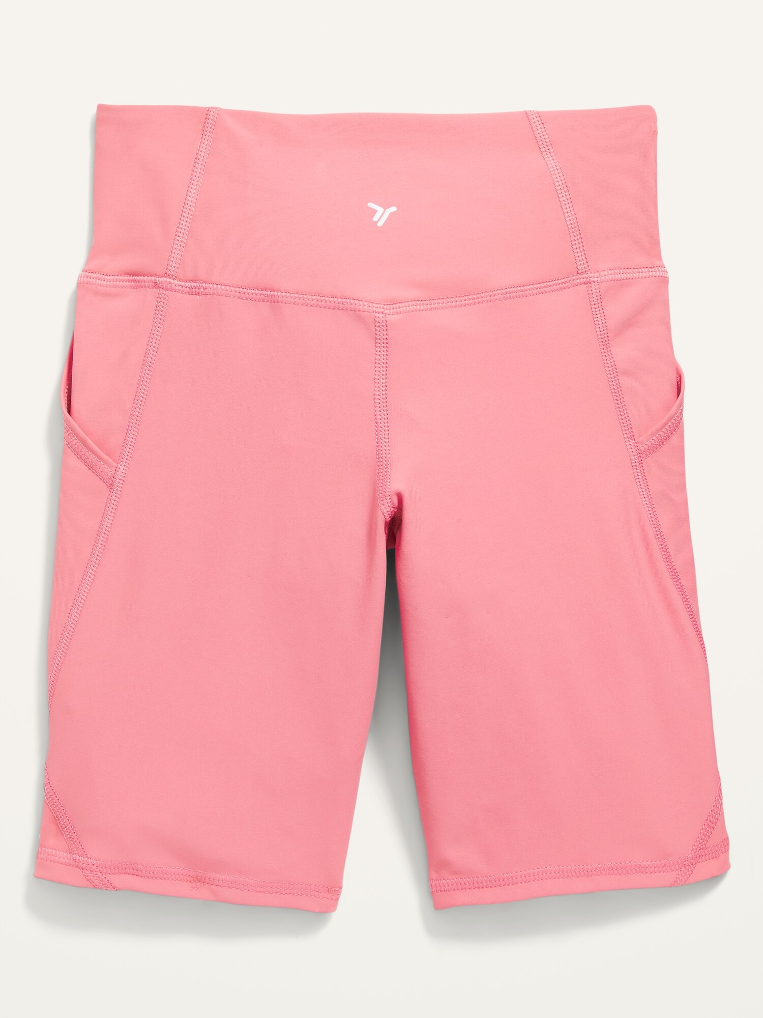 Short de motard taille haute pour femme avec poche, BLANC
