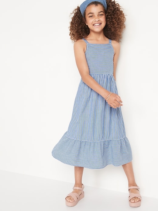 Sleeveless Striped Fit & Flare Midi Dress for Girls | Old Navy