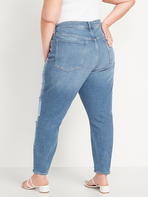 Image number 8 showing, High-Waisted OG Straight Patchwork Ripped Ankle Jeans for Women