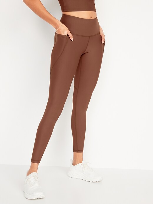 Image number 1 showing, High-Waisted PowerSoft Side-Pocket Leggings for Women