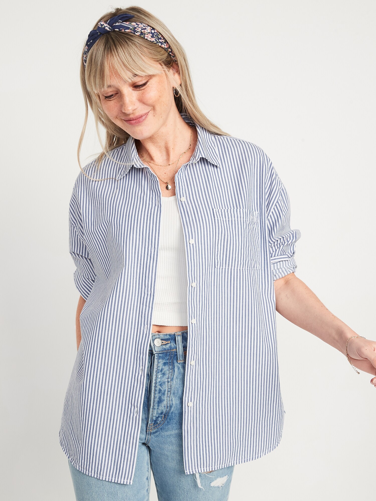 Oversized Striped Boyfriend Shirt for 