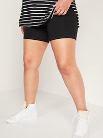 View large product image 5 of 8. High-Waisted Jersey Biker Shorts -- 6-inch inseam