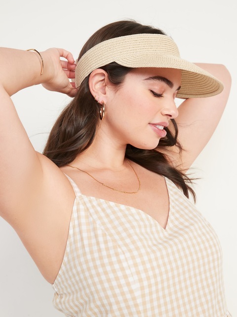 Visière en paille pour Femme - Blanc