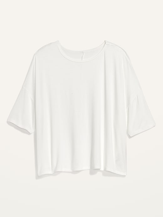 Short-Sleeve Luxe Oversized Crop T-Shirt | Old Navy