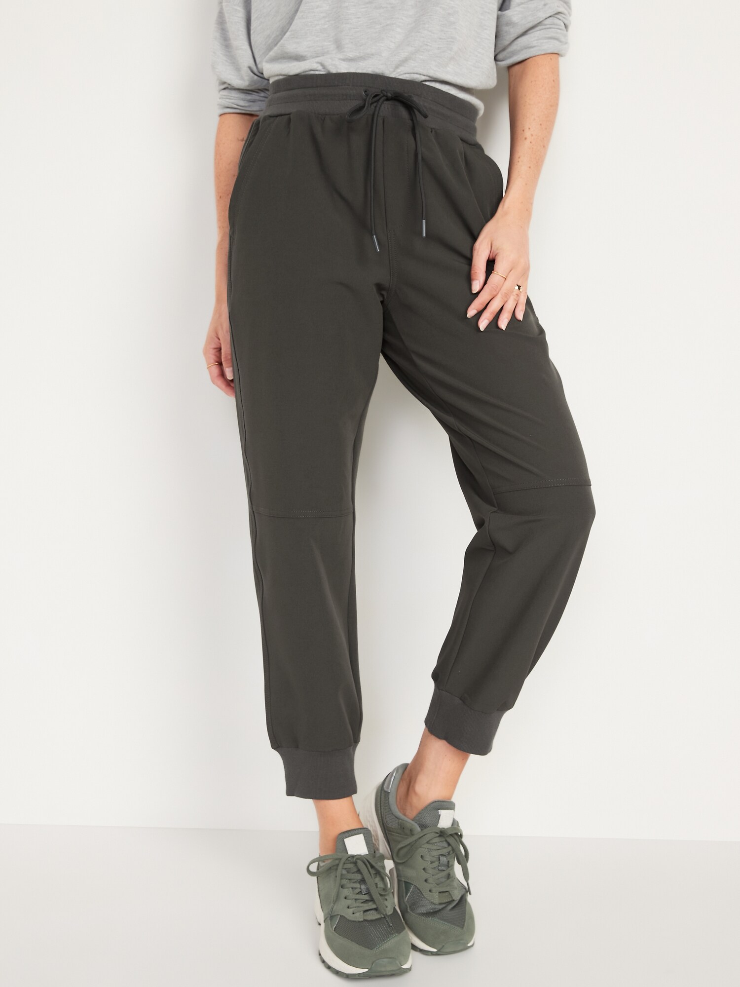 High-Waisted StretchTech Water-Repellent Cropped Jogger Pants