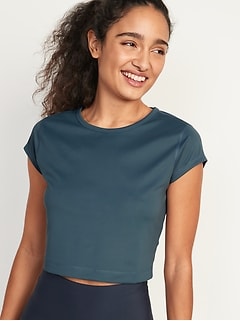 PowerSoft Cropped Short-Sleeve Top for Women