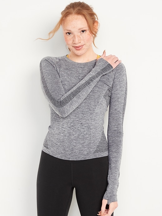 Image number 1 showing, Seamless Long-Sleeve T-Shirt
