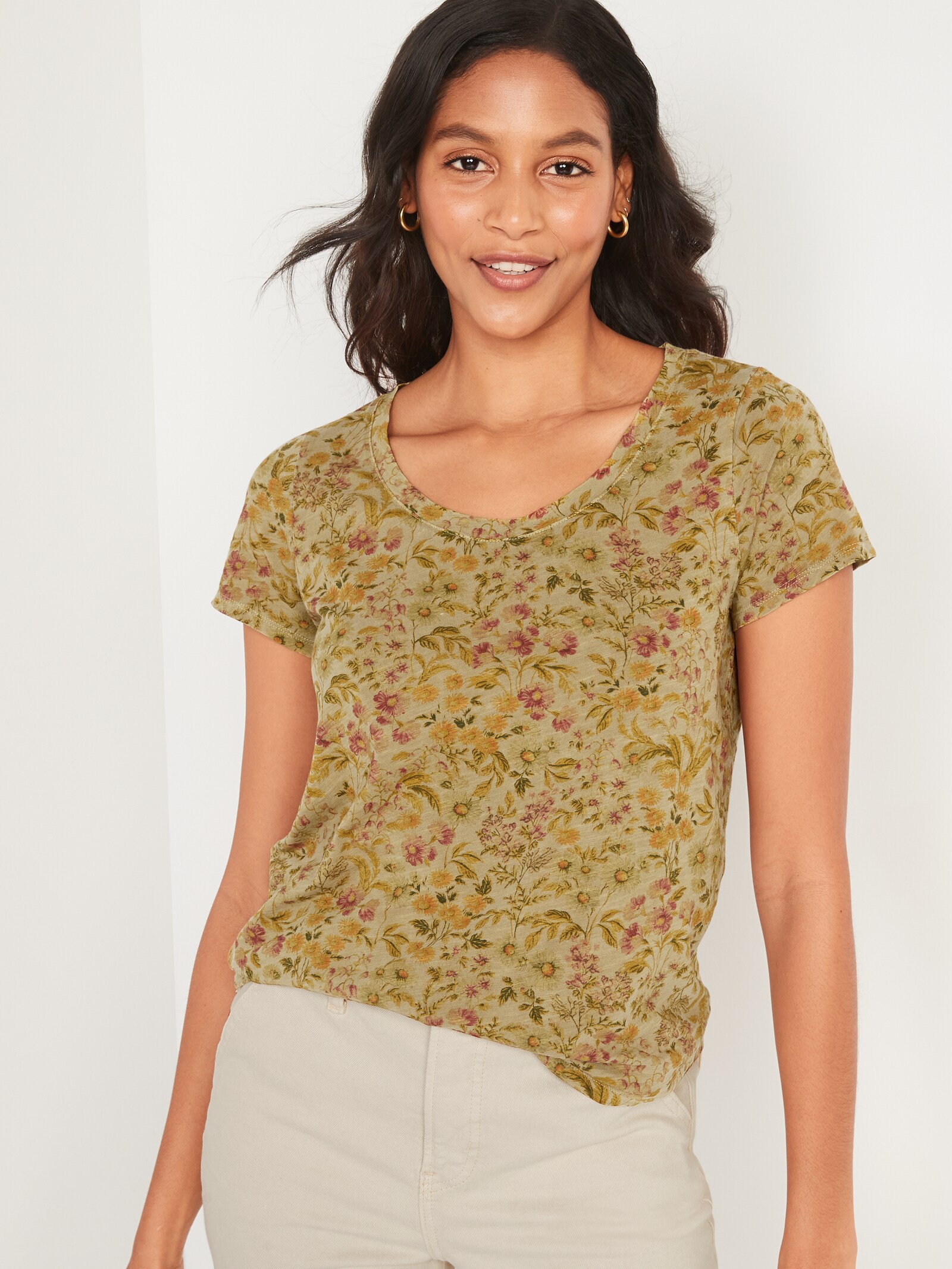 EveryWear Overdyed Floral-Print Scoop 
