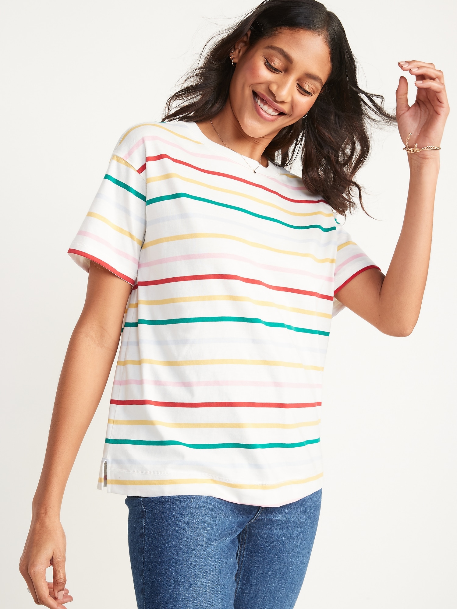 Short-Sleeve Vintage Striped Easy T-Shirt | Old Navy