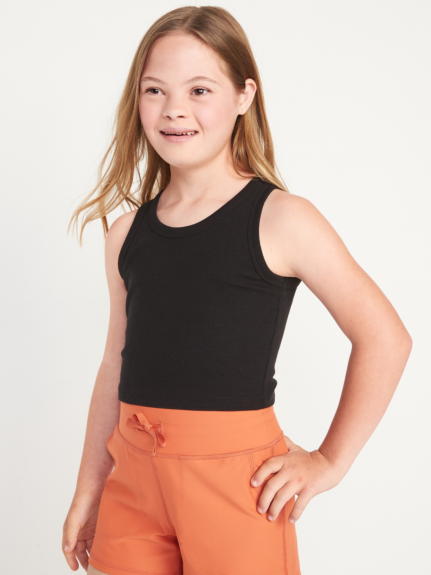 Cropped UltraLite Rib-Knit Performance Tank for Girls | Old Navy