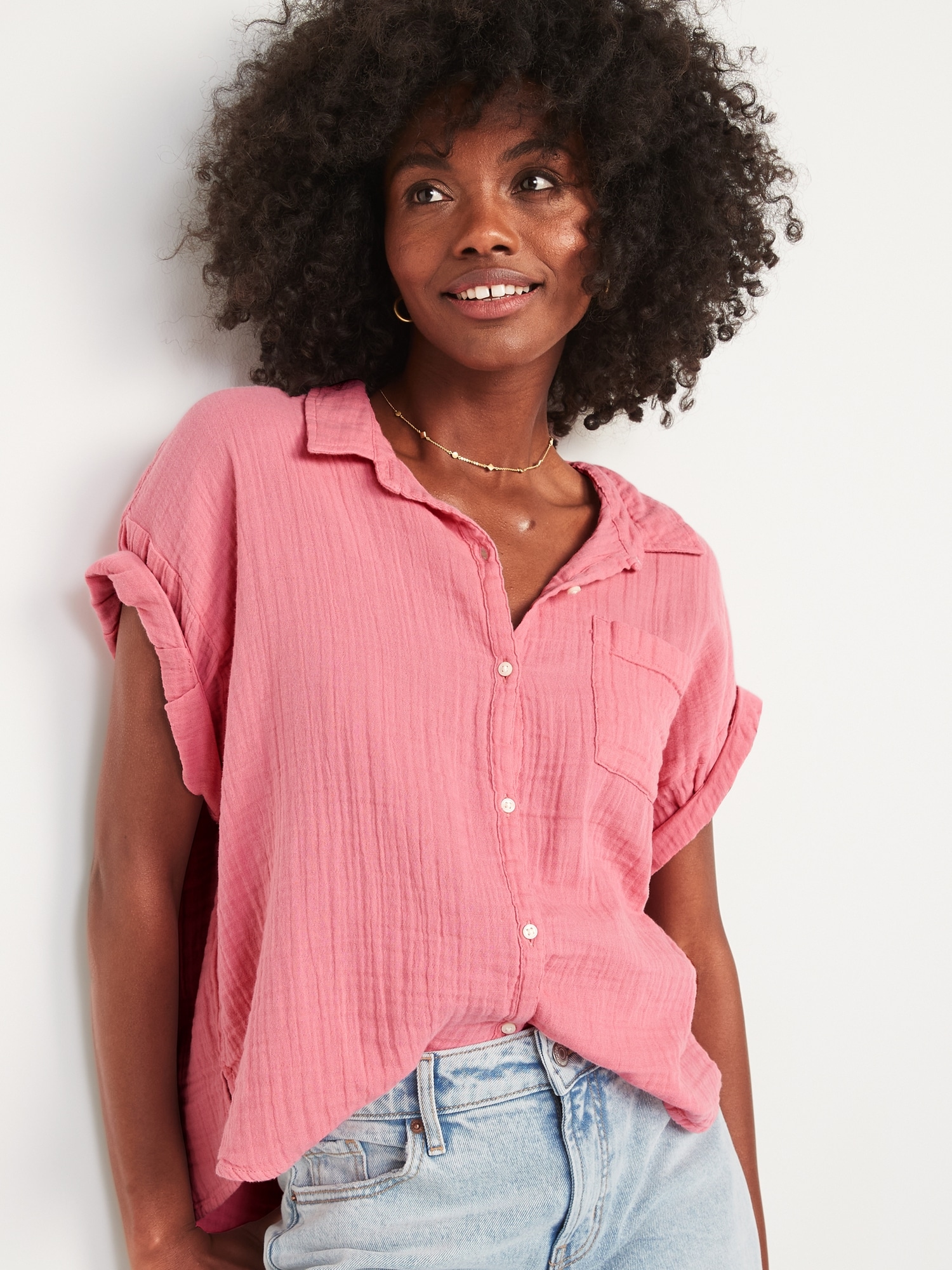 old navy short sleeve blouses