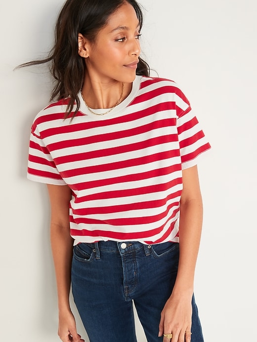 Vintage Loose Striped Easy T-Shirt for Women | Old Navy