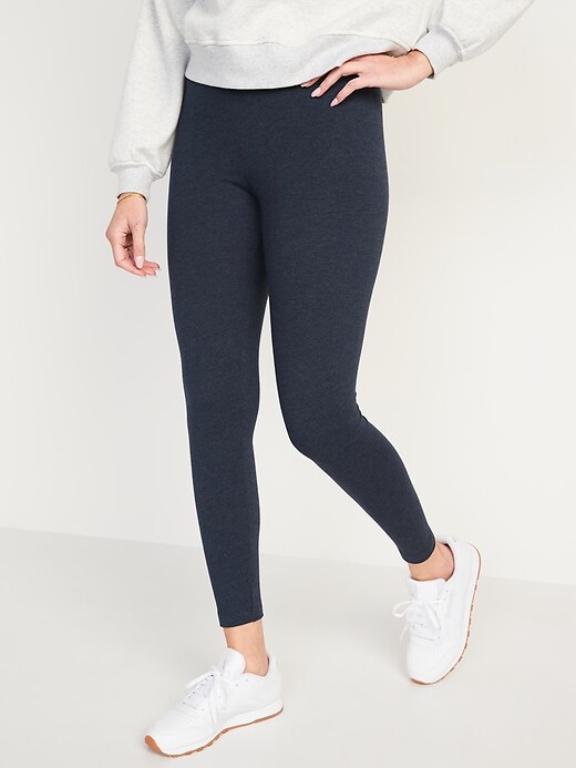 Image number 1 showing, High-Waisted Jersey Ankle Leggings For Women