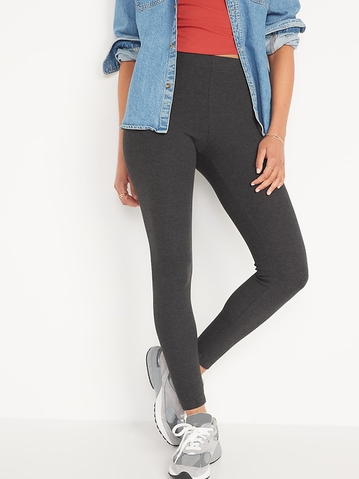 Image number 1 showing, High-Waisted Rib-Knit Leggings For Women