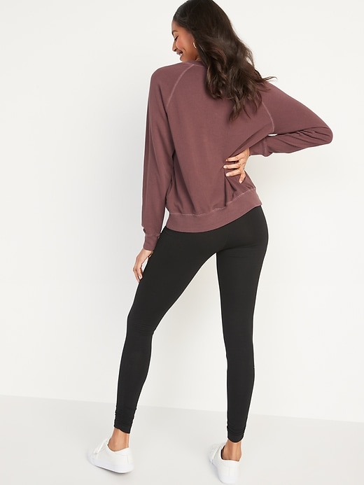 Image number 2 showing, High-Waisted Ruched Ankle-Length Leggings for Women