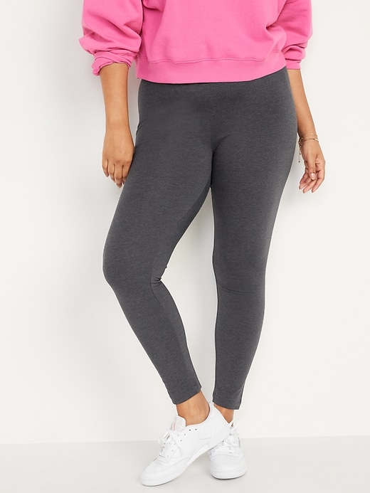 Image number 5 showing, Mid-Rise Jersey-Knit Leggings For Women
