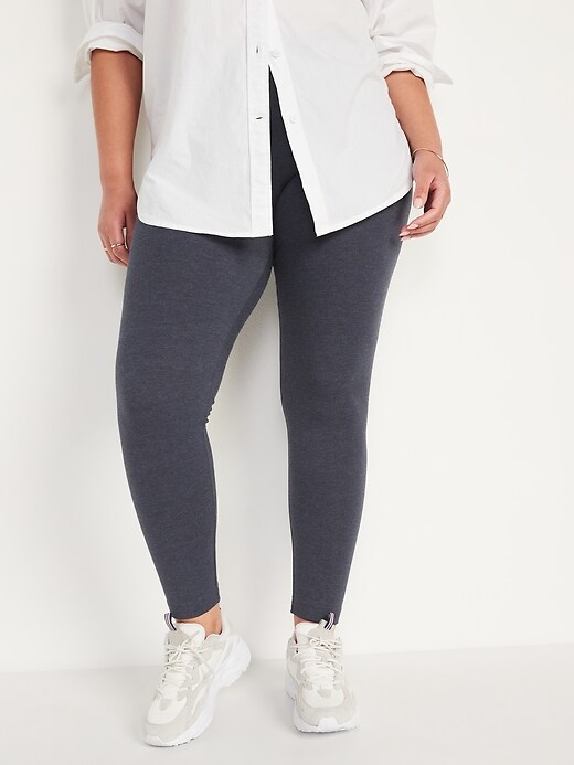 Image number 5 showing, Mid-Rise Jersey-Knit Leggings For Women