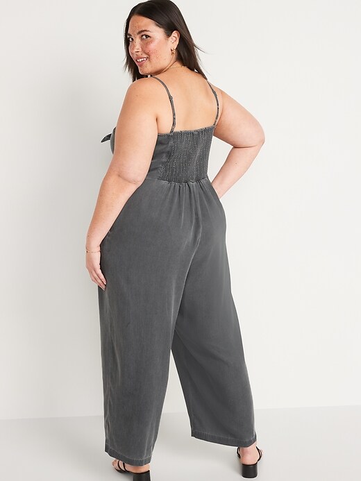 Image number 8 showing, Sleeveless Tie-Front TENCEL™ Lyocell Jumpsuit for Women