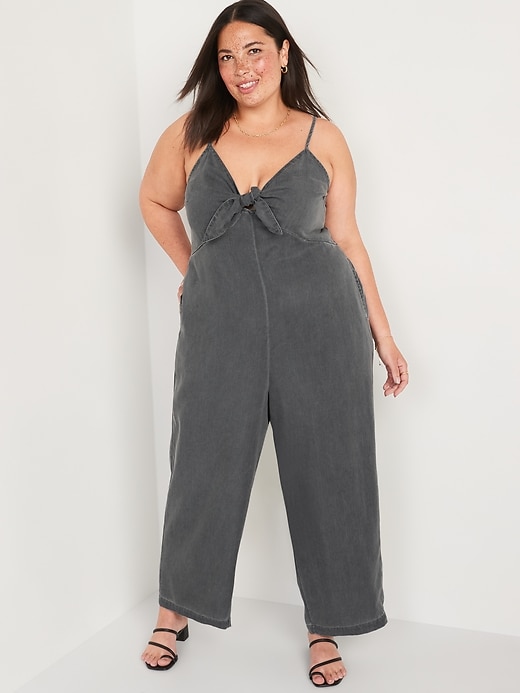Image number 7 showing, Sleeveless Tie-Front TENCEL™ Lyocell Jumpsuit for Women