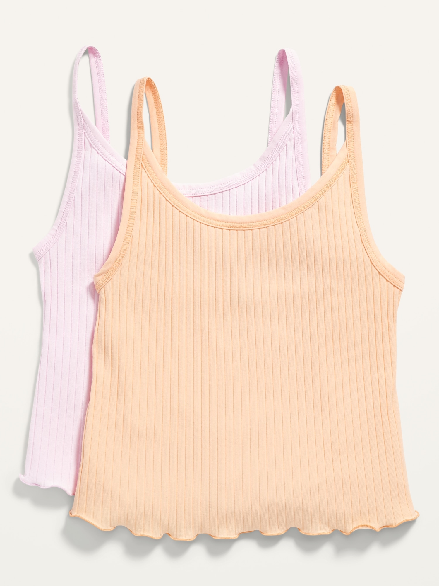 Old Navy Fitted Cropped Rib-Knit Cami Top 2-Pack for Women orange. 1