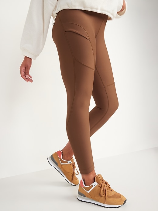 Image number 5 showing, High-Waisted PowerSoft 7/8-Length Cargo Compression Leggings for Women