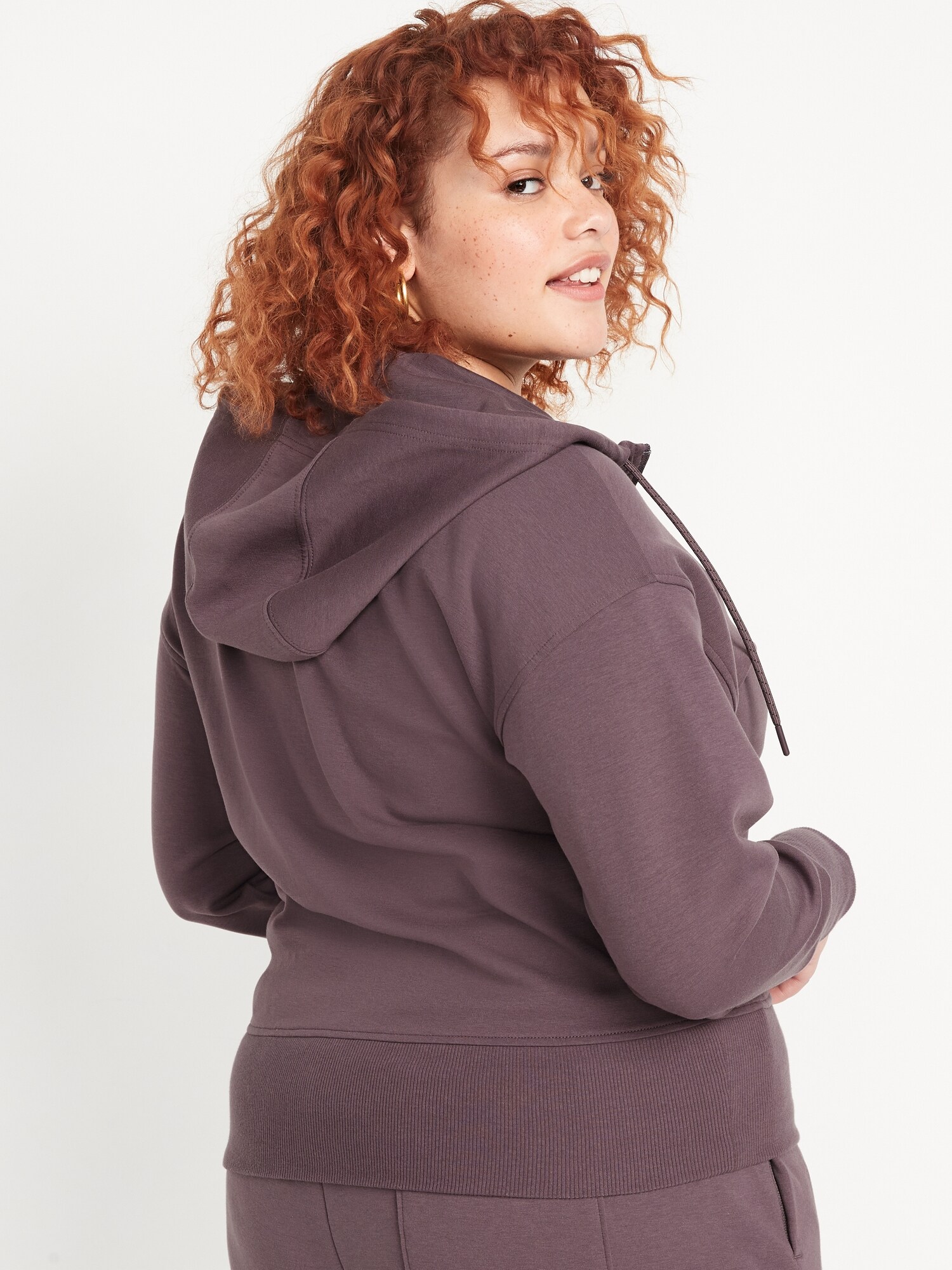 dynamic fleece zip hoodie for women