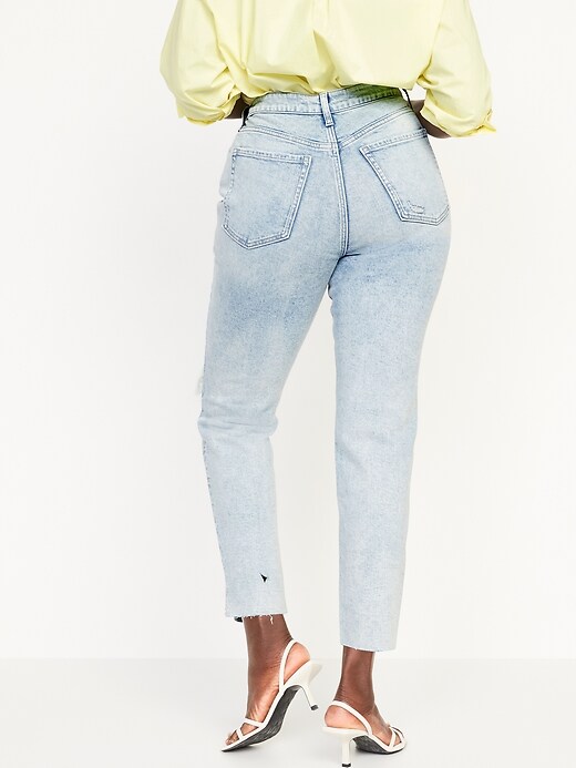 Image number 6 showing, High-Waisted Button-Fly OG Straight Ripped Side-Slit Jeans for Women