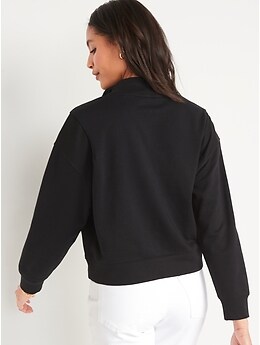 Long-Sleeve Rib-Paneled Quarter-Zip 