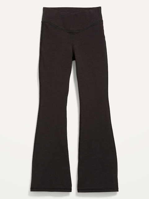 Legging PowerChill jambe évasée à taille haute croisée pour Fille - Noir