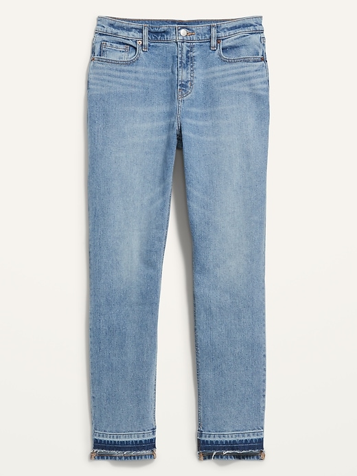 Mid-Rise Boyfriend Straight Cut-Off Jeans for Women