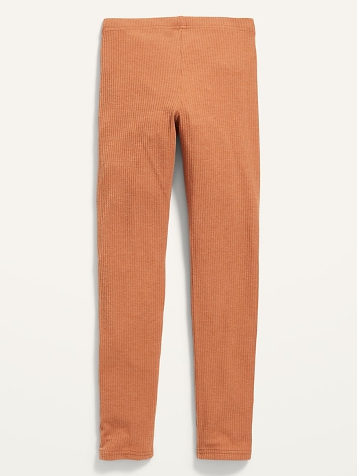 Image number 4 showing, Full-Length Built-In Tough Rib-Knit Leggings for Girls