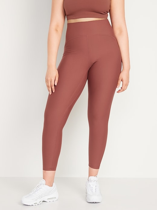 Apana High Waisted Ultra Cozy Leggings with Pockets Cranberry Maroon Women's  S