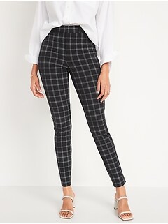 High-Waisted Pixie Windowpane-Plaid Ankle Pants for Women