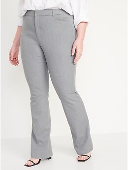 High-Waisted Heathered Full-Length Flare Pixie Pants for Women