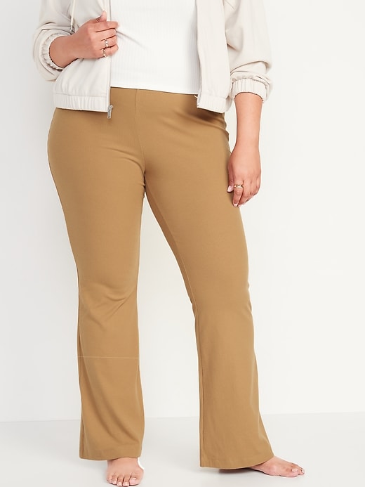 Image number 7 showing, High Waisted Rib-Knit Flare Leggings for Women