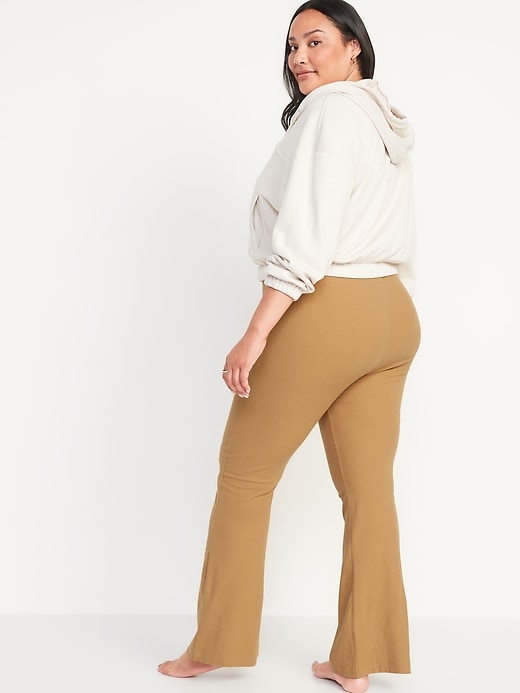 Image number 8 showing, High Waisted Rib-Knit Flare Leggings for Women