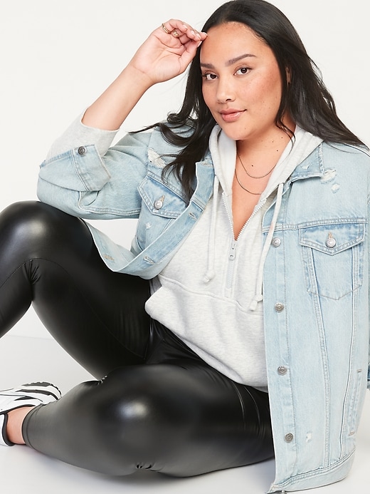 Image number 3 showing, High-Waisted Faux Leather Leggings for Women