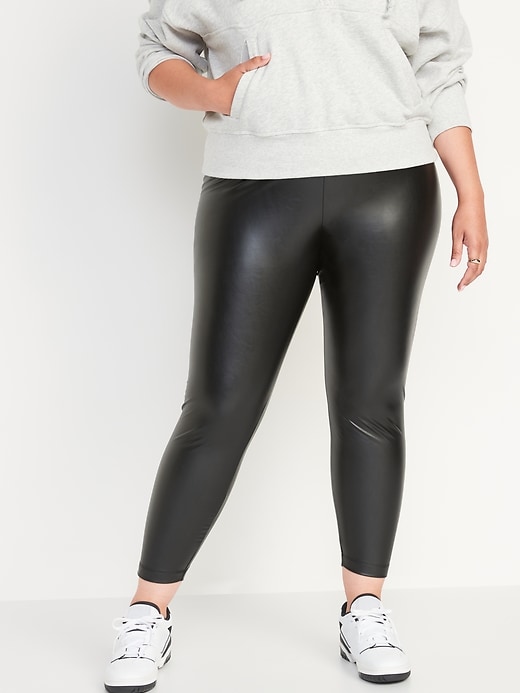 Image number 7 showing, High-Waisted Faux Leather Leggings for Women
