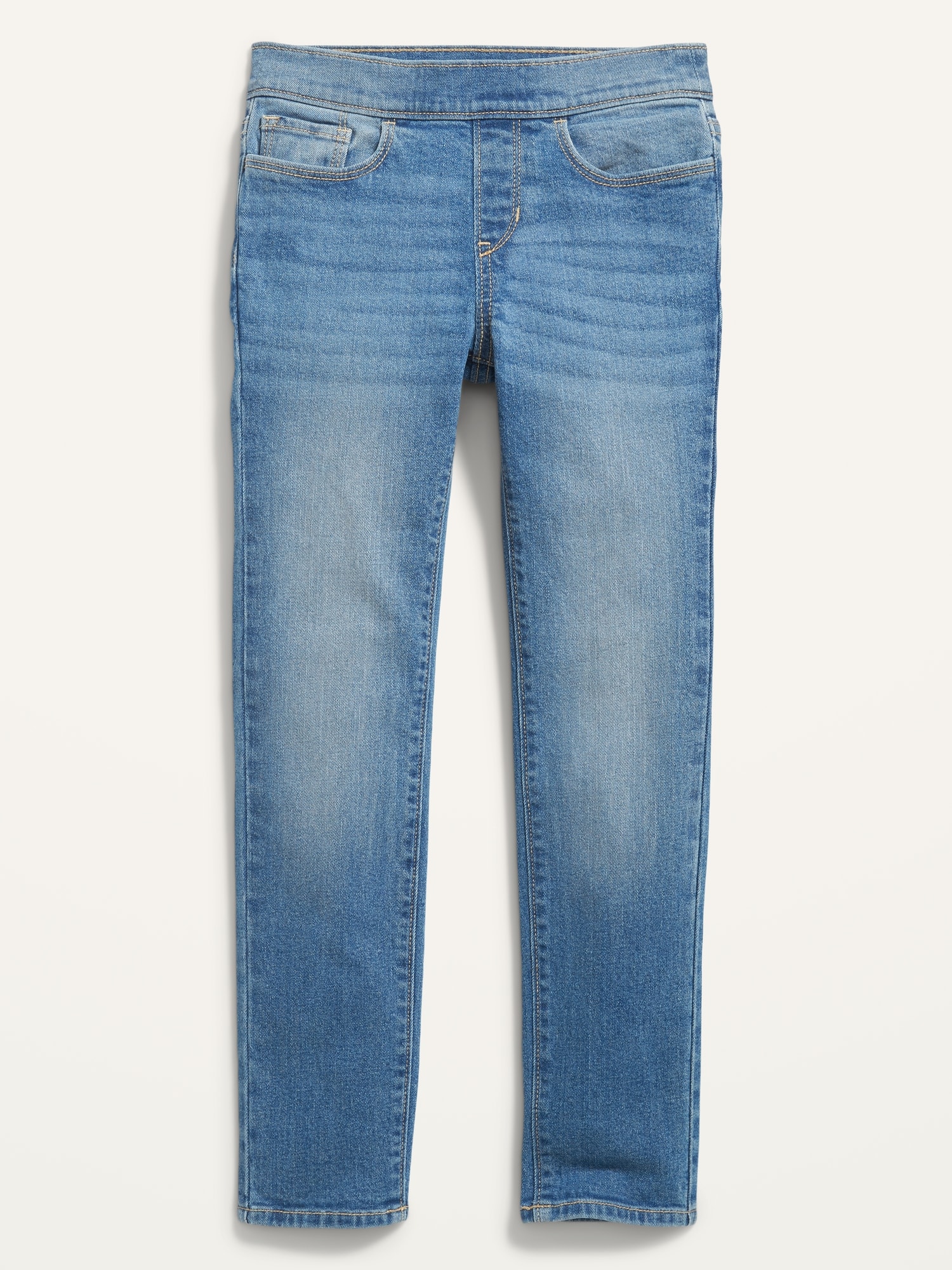 Girls Essential 3-Button Denim Skinny Jeans with Rolled Cuffs from