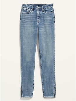 High-Waisted O.G. Straight Side-Slit Ankle Jeans for Women