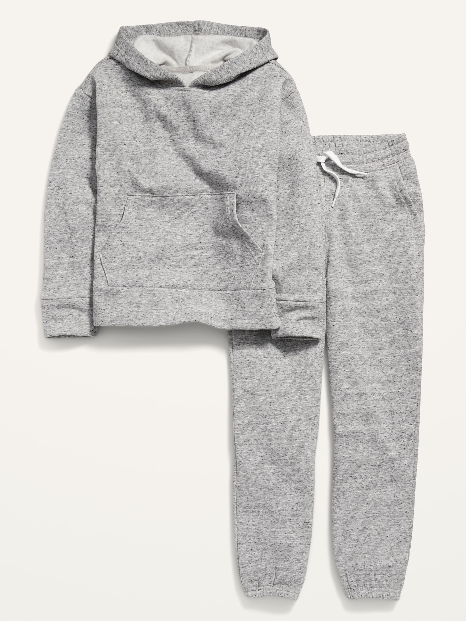 Gender-Neutral Pullover Hoodie & Jogger Sweatpants Set for Kids