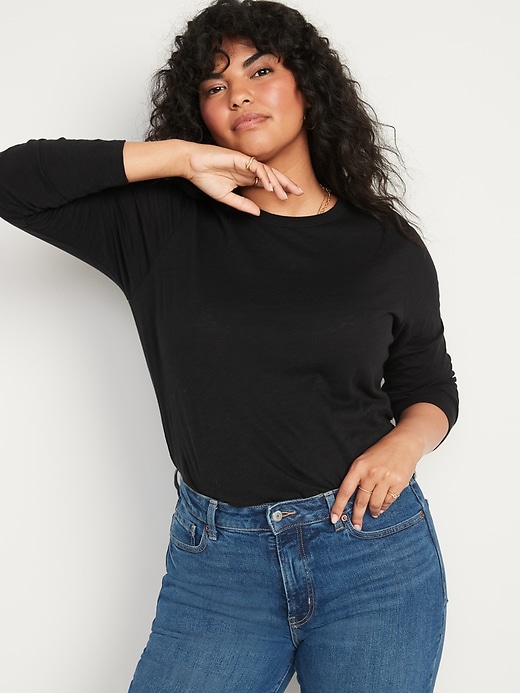 L'image numéro 5 présente T-shirt passe-partout en tricot flammé à manches longues pour Femme