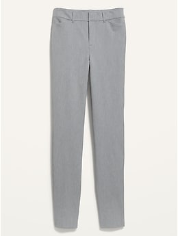 High-Waisted Heathered Straight-Leg Pixie Ankle Pants for Women