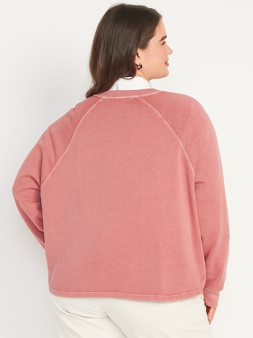 Image number 8 showing, Long-Sleeve Henley Sweatshirt for Women