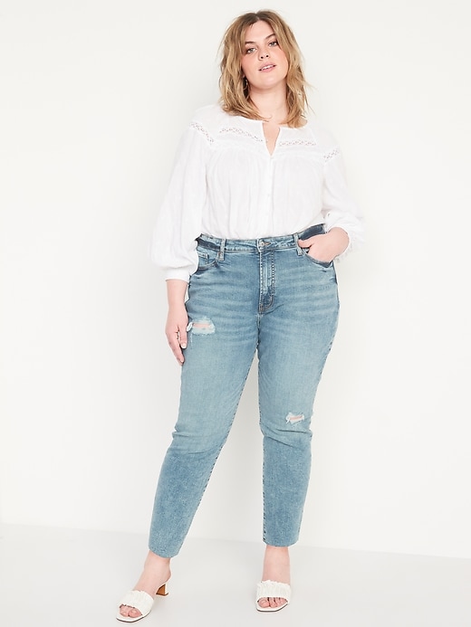 Image number 3 showing, High-Waisted OG Straight Ripped Ankle Jeans