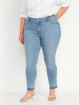 Mid-Rise Rockstar Super Skinny Cut-Off Ankle Jeans for Women