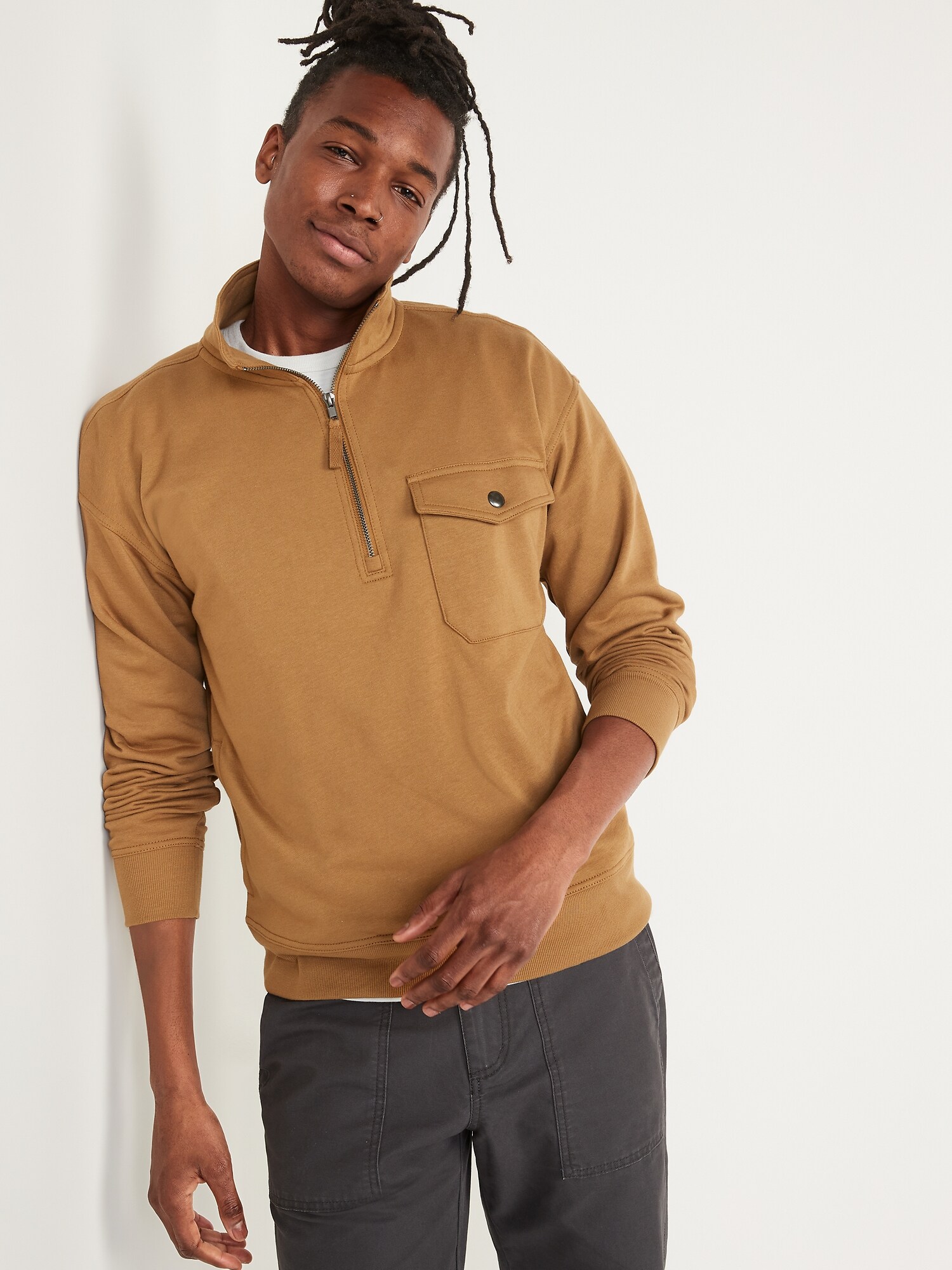 Quarter Zip Utility Pocket Sweatshirt Old Navy